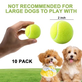2-inch Dog Tennis Ball, 10 Pack Small Tennis Balls-Dogs Interactive Toys,Tennis Balls for Small Dogs, Fits 2 inch Dog Ball Launchers