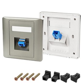 XMSJSIY SC Simplex Fiber Optic Wall Plate Mounting Coupler Plug Socket SC Female to SC Female Simplex Fiber Optic Module Wall Mount Network Plate - 2PCS