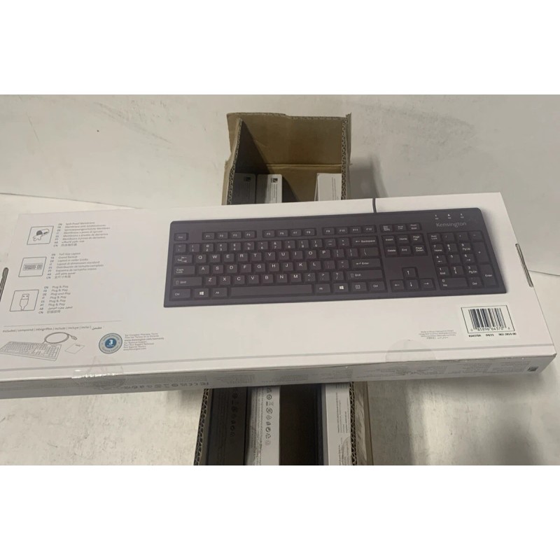 Kensington Keyboard For Life Wired Keyboard, Black, K64370ACA Case of