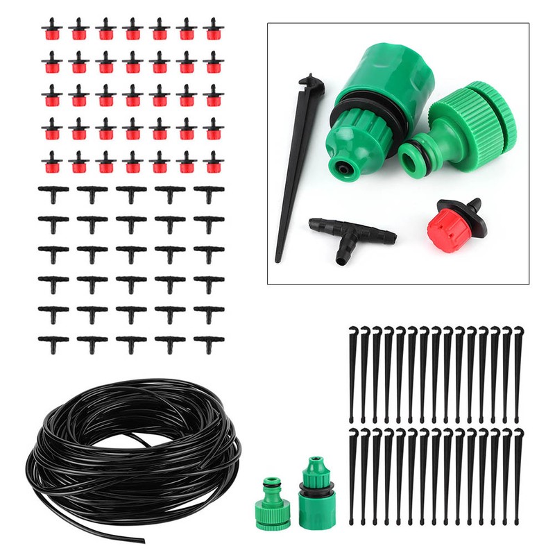 Garden Drip Irrigation System Automatic Watering Nozzles Pipe Kit 30m