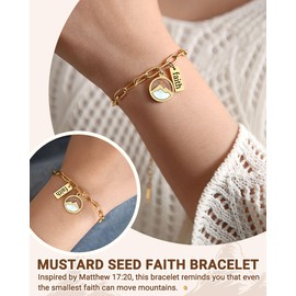 Eryuor Confirmation Baptism Gifts for Teen Teenage Girls Easter Basket Stuffers Essentials Trendy Stuff Mustard Seed Jewelry Bracelet 12 14 16 18 13 Year Old Birthday Religious Faith Christian Women