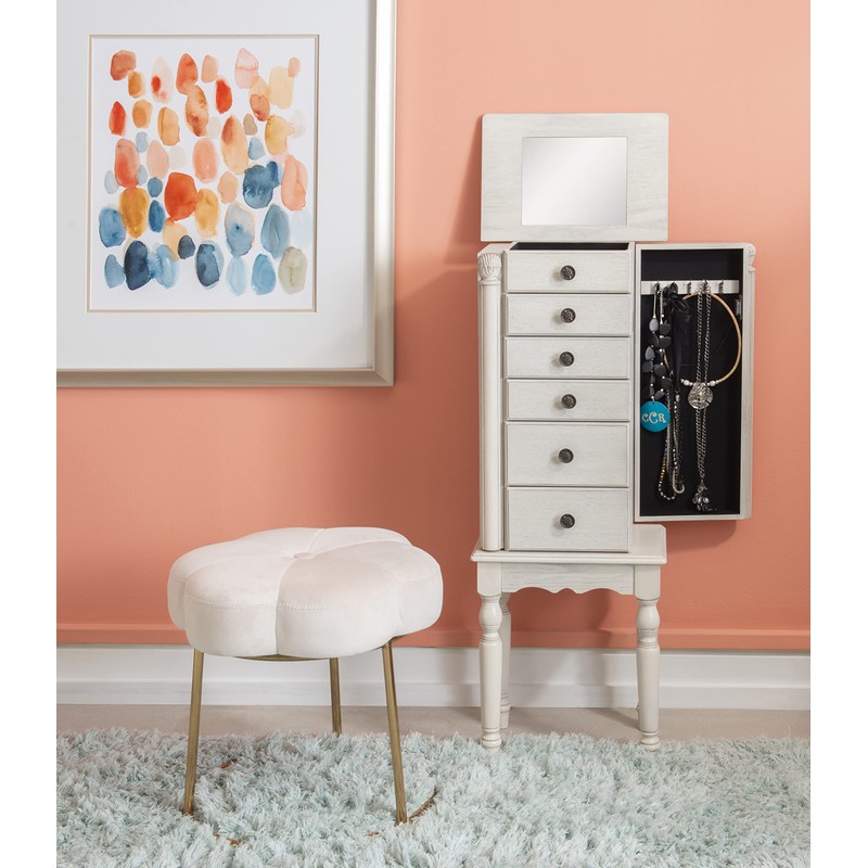 Powell Darcy Off White Jewelry Armoire