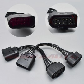 Wurpaauto 2Pcs for 2015 VW Jetta 14 to 10 Pin Xenon HID Headlight Connector Adapter