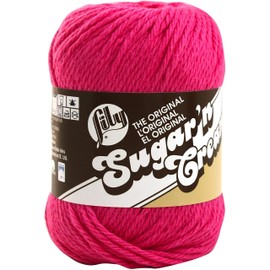 Sugar'N Cream Yarn - Solids-Hot Pink