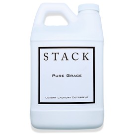 STACK Pure Grace Luxury Laundry Detergent - Premium Scented Laundry Detergent for HE & Standard Washers - Infused With Egyptian Musk and Patchouli - Dye Free Gentle & Effective Cleaning - 32 oz