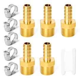 TAILONZ PNEUMATIC 5-Point Brass Hose Joint, G1/2-10mm Hose Adapter, Hose Joint External Thread Belt 5 Point Hose Clip