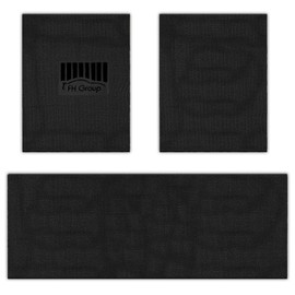 FH Group Car Floor Mats - DIY Set of Rubber Floor Mats for Cars, Trimmable Automotive Floor Mats, All Weather Protectors, Floor Mats for SUVs, Truck Floor Mats Solid Black