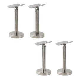 MY MIRONEY 4PCS Adjustable Handrail Brackets Stainless Steel Staircase Railing Brackets Hardware Ground-Type Upright Column Support Bracket Hand Rail Attachment, 3.8"