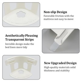 Bed Sheet Holders for Bedding with Lock Strips - New Bed Fitted Sheet Clips Grippers, Removable Heavy Duty Mattress Corner Clip Anti Slip Design, Easy to Use with Fits Most Sheet Sizes (4,White)