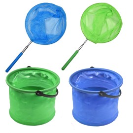 4-Piece Set Fishing Net, Kids Fishing Net, Pond Net, Fishing Nets For Kids, Fishing Nets, For Catching Crabbing Bugs Insects Bird Playing Beach Ponds Pool Outdoor Telescopic Catching Net