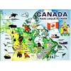 Canada Graphic Map and Attractions Souvenir Fridge Magnet 2.5" X