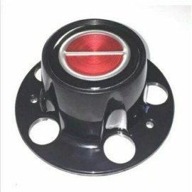Aftermarket Products 4pcs 1980-1996 FORD F150 BRONCO VAN Matte BLACK Wheel Hub Center Caps RED
