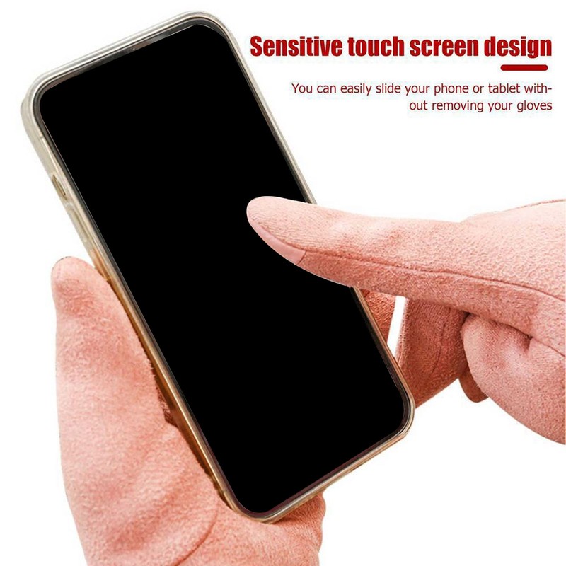 Pink USB Heating Gloves Hand Warmer Touch Screen Design Adjustable