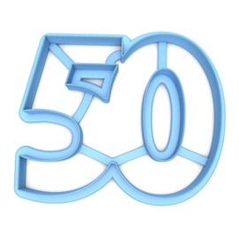 Sweet Prints Inc Number 50 Cookie Cutter - Dishwasher Safe (2" tall)
