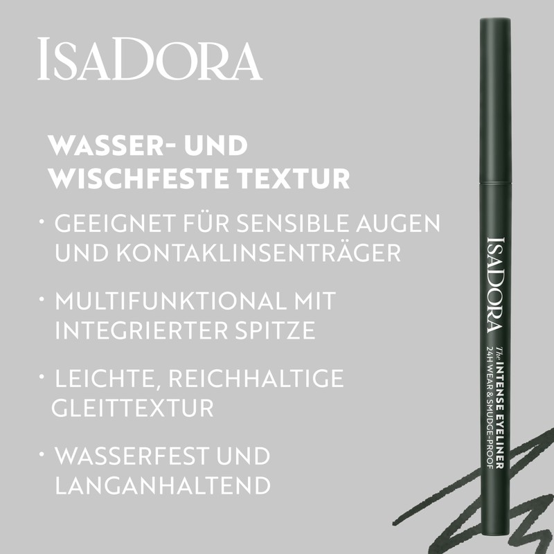 IsaDora Kajal Waterproof Black Intense 24H - Strong Hold without