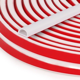 Silicone Weather Stripping Door Seal Strip,20 Feet Soundproofing Door Weatherstripping for Door Frame&Window,D-Shape Self Adhesive Door Seal Strip for All Kinds Doors Gap of Garage,Trucks, RVs,Etc