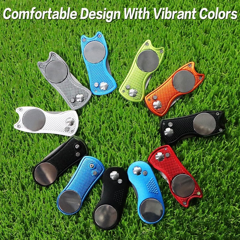 FINGER TEN Golf Divot Repair Tool Switchblade with Ball Marker