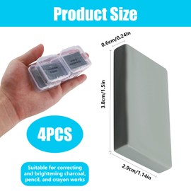 Kneaded Eraser, Grey Putty Rubbers Erasers for Artists Kneadable Create Highlight Erase or Lighten Sketching Erasing for Art, Craft, Drawing Sketching 4Pcs