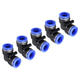 M METERXITY 5 Pack Elbow Pneumatic Air Push Quick Connect Tube Fitting - Plastic, 16mm OD, Blue