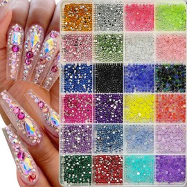 Resin Jelly Rhinestones with 2 Pcs B7000 Jewelry Glue for Crafting, Mixed-Color 2mm 3mm Flatback Gems, Bedazzling Crystal for DIY Crafts Clothing Tumblers Mugs Shoes Fabric Decor Nail Art Makeup