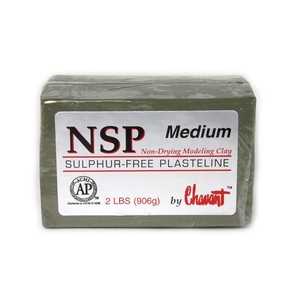Chavant NSP Medium Oil Based Sulfur Free Sculpting Clay – Green (2 lbs.)