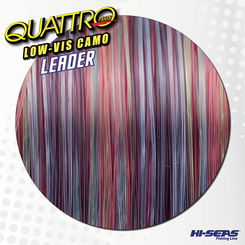 Hi-Seas Quattro Monofilament Leader, 4 Camouflage, 25 Pound Test, 50-Yard