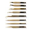 Titanium Gold Diamond Grip Tweezers 5.50” Curved | 0.71 oz