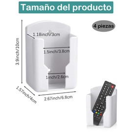 JIAQCN 4 Piezas Porta Controles TV, Porta Controles, Ideal para Cualquier Lugar, Su Diseño Universal Es Compatible con Cualquier Televisor y Otros Dispositivos(Blanco)