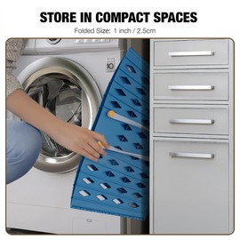 Collapsible Laundry Basket – Durable Foldable Laundry Hamper for Room Organization, Dirty Clothes Hamper, Basket for Blankets, and Laundry Room Storage – Blue Laundry Basket Set - 1 pack, 45L