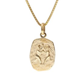 trendor Zwilling Zodiac Sign Gold 333 with Gold-Plated Silver Chain 15382-06-40 40 cm, Gold