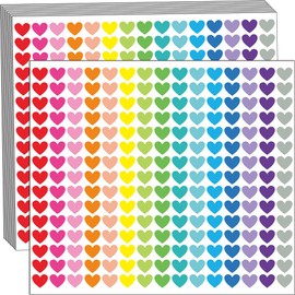 Heart Stickers for Kids, 4050 Pieces, 12mm, 18 Sheets Small Stickers,Rainbow Colours Love Sticker for Party Favours,Crafts and Scrapbooking