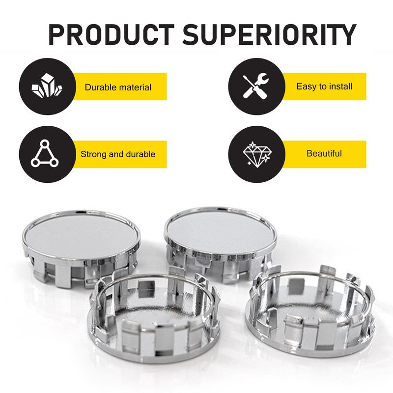 Opuweiy Wheel Center Caps, Outer Diameter 54mm, Card Diameter 50mm,