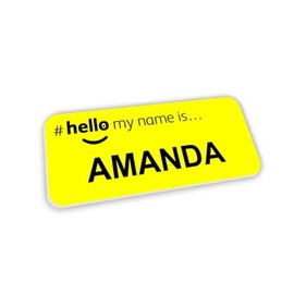 Hello My Name is Yellow Background Name Badge 76 x 32 mm Dementia Friendly Large Clear Text Doctor Student Doctor GP Healthcare Assistant Nurse Practitioner Clinical Medical