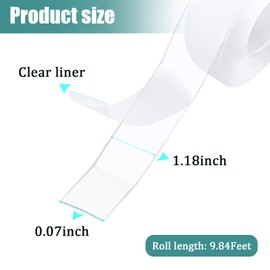 Ykimok 2 Rolls Nano Tape, 9.84ft Each Double Sided Acrylic Tape, Transparent and Ultra Sticky for Versatile Home & Office Use