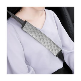 KHGUZ Car Seat Belt Cover, 2PCS Comfortable Vehicle Seatbelt Protector Pad for Shoulder & Neck, Soft Automotive Interior Safety Strap Cushion Accessories, Universal for SUV Sedan Truck (Gray)