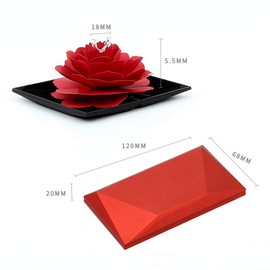 Rose Flower Engagement Ring Box 3D Pop Up Rose Ring Box Engagement Ring Box Rose Ring Box for Wedding Rings Engagement Ring Valentine's Day Anniversary Marriage Proposal Decoration, 13 x 7.4 x 2.6 cm,