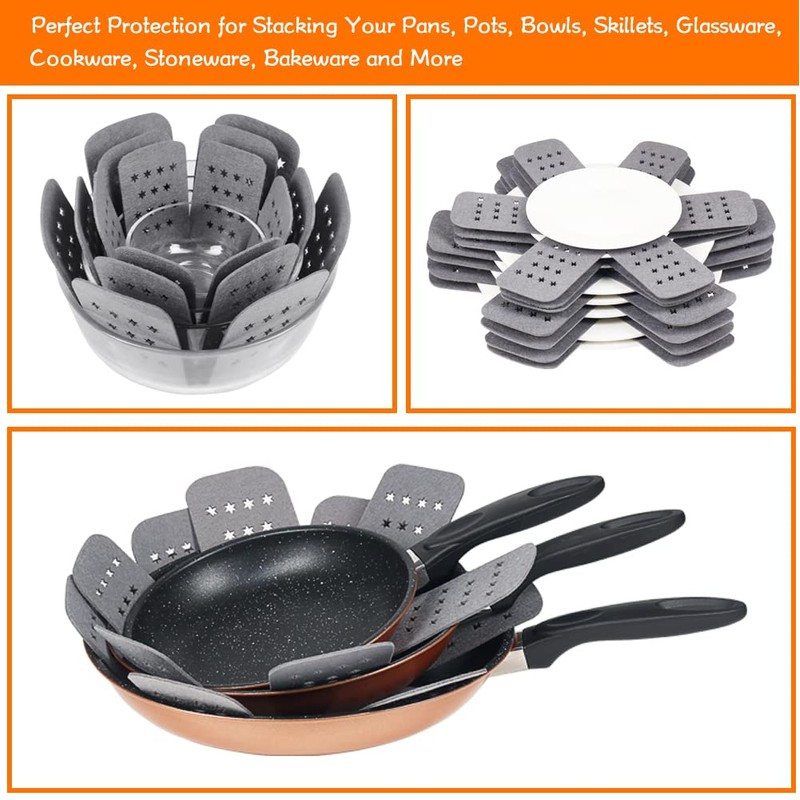 BYKITCHEN Pan and Pot Protectors, Larger & Thicker Pan Protectors