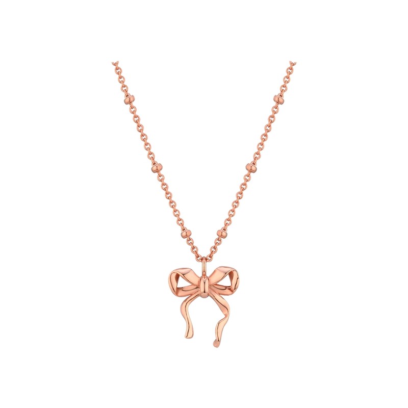 Gold&Deer 14KGP Lovely Line Ribbon Necklace White Gold / 골드앤디어