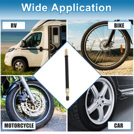 A ABSOPRO Tire Valve Stem Air Inflation Adaptor Durable 180mm Long Tire Valve Extension Rubber Black