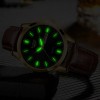 Reloj Cronógrafo Lige LG8970 De Cuero Casual Para Hombre