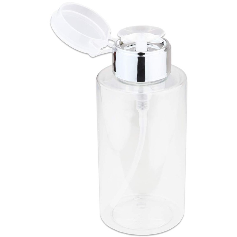 Pana 10oz. Push Down Clear Plastic Liquid Dispenser Bottle for