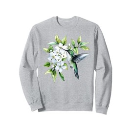 Humming Bird Jasmine Flowers Vintage Botanical Floral Nature Sweatshirt