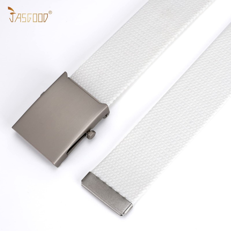 JASGOOD 2 Pack Canvas Web Belt Adjustable Cloth Fabric Military
