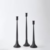 Denique Iron Taper Candle Holder Set of 3, Black Candlestick
