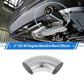 Motoforti 2 Pcs 2" OD 90 Degrees Mandrel Bend Elbow T316 Stainless Steel Exhaust Elbow Pipe Thickness 1.5mm/16GA Arc Length 5.71" for Car Exhaust Elbow Pipe