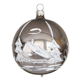 Christmas Tree Bauble 8cm "Antique silver" by "Jingle Bells Lauscha"