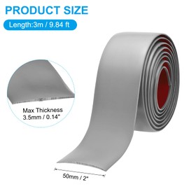 PATIKIL Self Adhesive Floor Transition Strip 10 ft x 2" Vinyl Flat Divider Flooring for Joining Floor Gaps Carpet Transition Floor Tiles, Gray