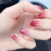Sethexy Ballerina False Fingernails Pink Shiny Nails Stick On Ombre