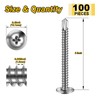 Mywish 100pcs #10×2" Self Tapping Screws for Metal, 410 Sheet