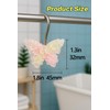 YOINIUEM 12 Pack Glitter Pink Butterfly Shower Curtain Hooks -